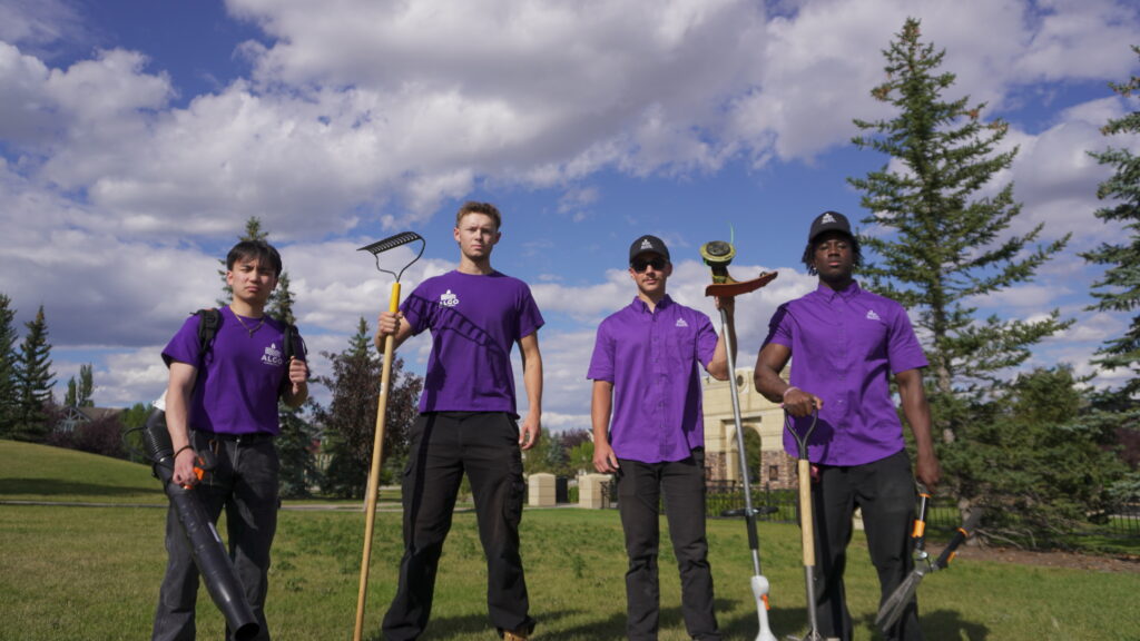 Algo Landscaping Crew Pictured in Calgary Alberta